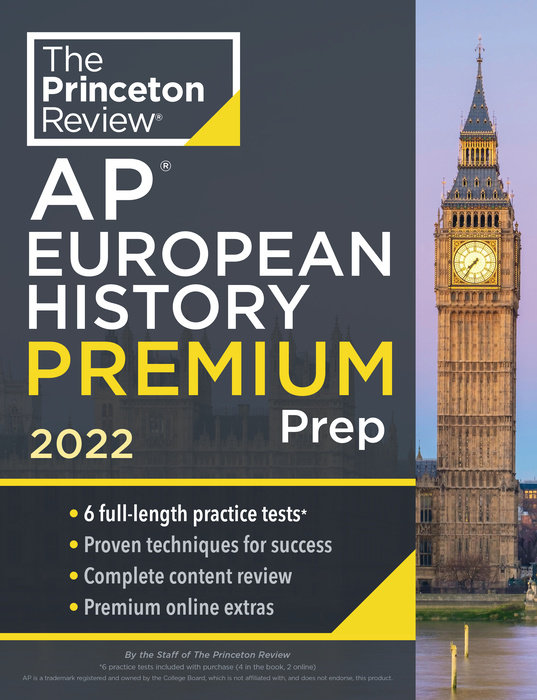 Cover of Princeton Review AP European History Premium Prep, 2022