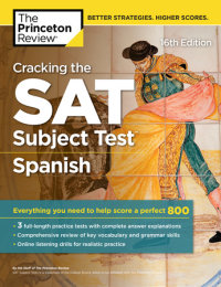 Book cover for Cracking the SAT Subject Test in Spanish, 16th Edition
